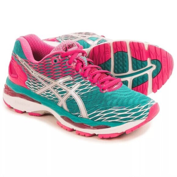 Mint Condition ASICS GEL NIMBUS 18 Womens US Pink Turquoise 8.5 US Medium 40 EUR - Picture 1 of 16